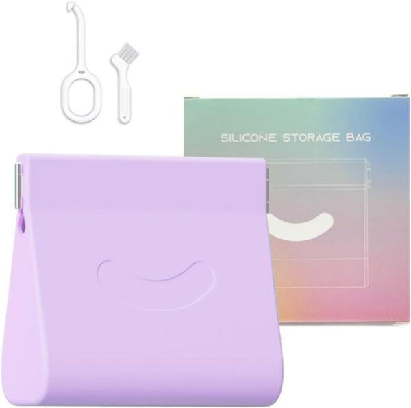 Zasjon Caja Dentadura Postiza de Silicona, Caja Ferula Dental con Agujero de Aire, Caja de Almacenamiento de Dentadura Caja Ortodoncia Dental con Cepillo de Limpieza