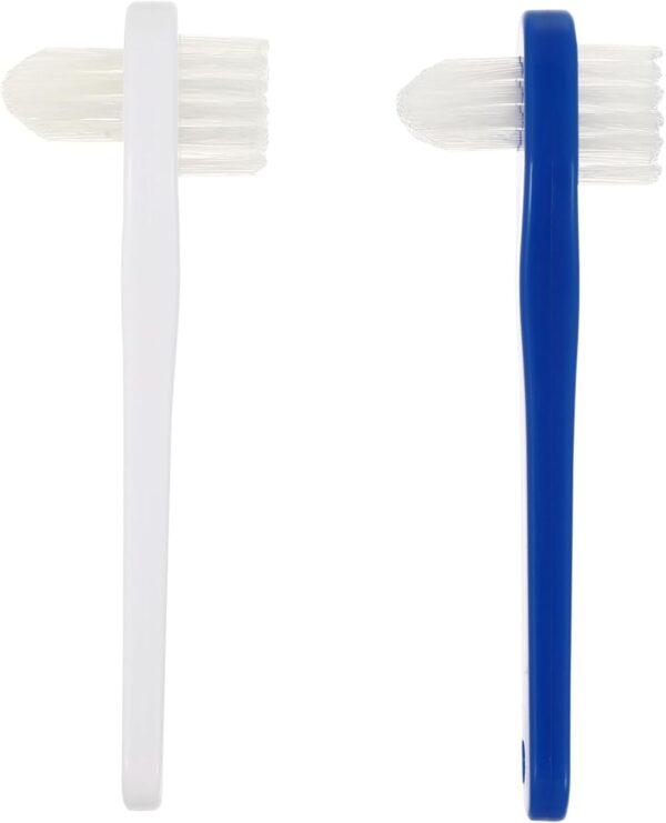 Healeved 2 Piezas cepillo de postizos Limpieza postiza Cuidado prótesis blanqueamientos cepillo de oral cepillos limpiadores de dentaduras postizas