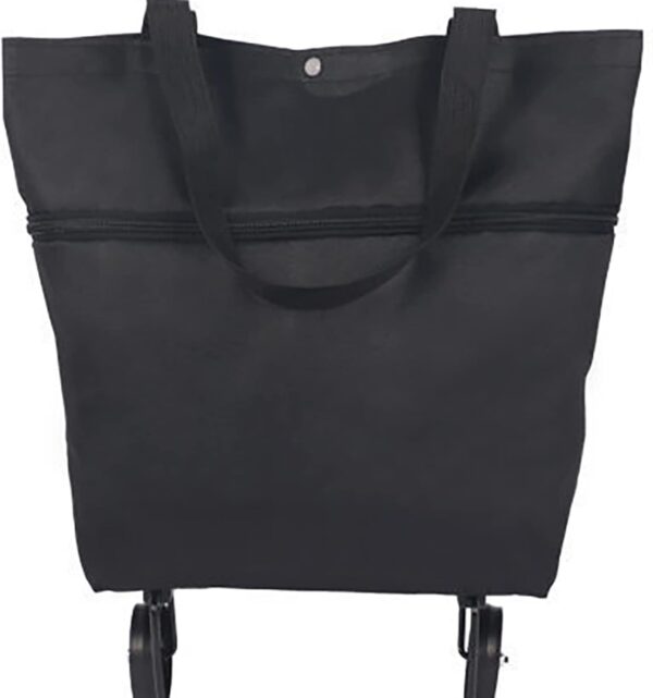 Rehomy Carrito de la compra plegable, carrito de compras plegable con ruedas, bolsa de comestibles reutilizable para picnic en supermercado - Image 2
