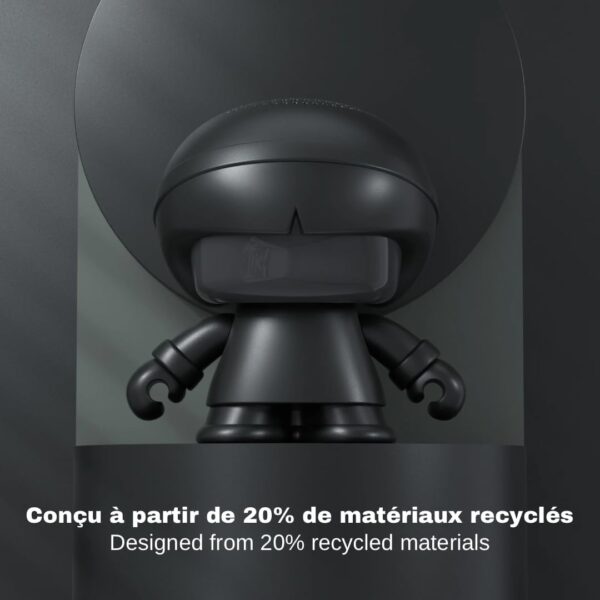 Xoopar Altavoz Bluetooth Portátil de Plástico Reciclado- Xboy-R Negro. Altavoz Portátil con Luz LED - Potente Sonido 360° - Función NFC.