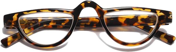 Hubeye Gafas de lectura de Media Luna para mujer y hombre con bisagra de resorte anteojos de lectura pequeña con funda de gafas 1.50