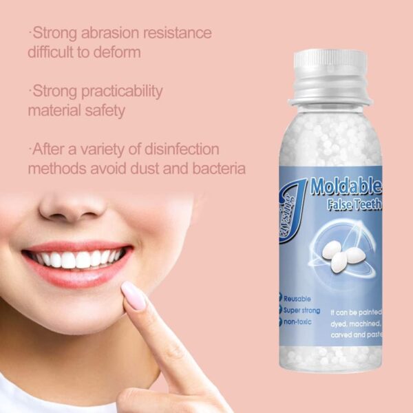Kit de Reparación de Dientes Temporal, Reemplazos de Dientes Temporales, Dientes falsos moldeables temporales para reparar el relleno del diente roto faltante, Ajuste Instantáneo y Sonrisa Segura,10ml - Image 3