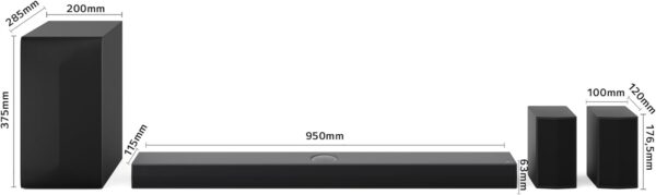 LG S70TR - Barra de Sonido Inteligente, 500W Potencia y 5.1.1 Canales, Altavoces Dobles Traseros Inalámbricos, Sonido Envolvente Dolby Atmos y DTS:X, Hi-Res 24bits/96kHz - Image 2