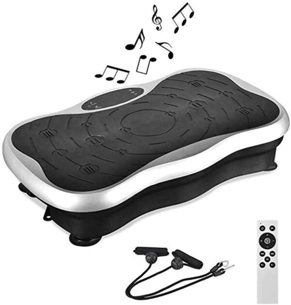 WSHA Máquinas de Plataforma de vibración de 150 kg / 330 Libras, Entrenador de Ejercicios de Placa de vibración con Bandas de Resistencia, para Entrenamiento en casa