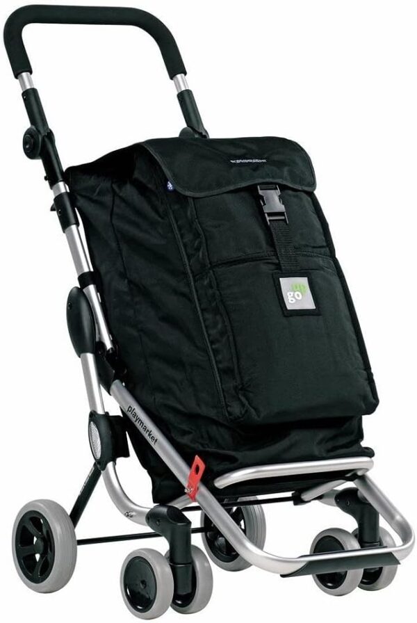 Foppapedretti Go Up Black 211 9702000100-Carrito de la Compra, Color Nogal, Compuesto, 63x41x27 cm