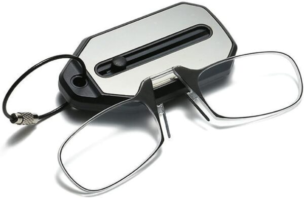 IKOPFLN Presbicia Gafas De Lectura Hombre Gafas Plegables De Lectura Gafas De Lectura Plegables Ultrafinas Para Hombres Mujeres Estuche De Gafas Rectangular Con Hebilla Para Colgar（2.5 Dioptrías）