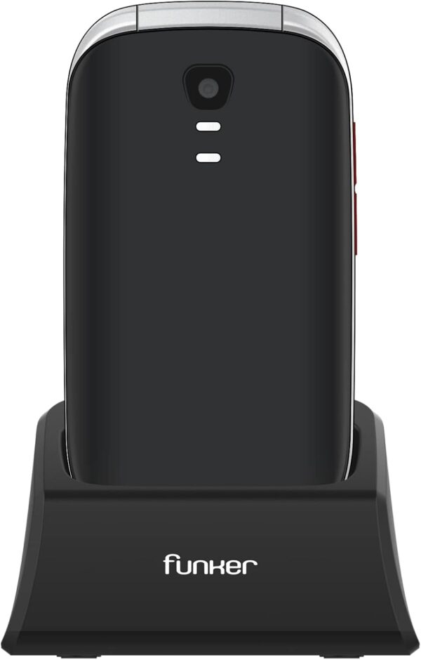 Funker E200 MAX Audio 2,Teléfono para Mayores,Audio Amplificado y Compatible con Audífonos,Pantalla XXL Letras Grandes,Teclado Parlante,Botón SOS,Memorias Directas y Foto Contactos, Negro - Image 7