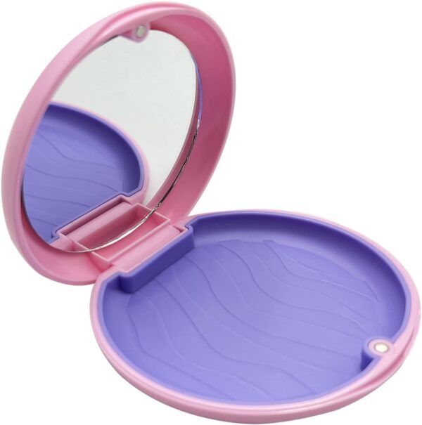 Estuche de ortodoncia con espejo, funda de alineador rosa