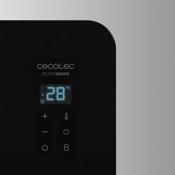 Cecotec Radiador Eléctrico Bajo Consumo Ready Warm 6670 Crystal Connection Con Wifi, 1000 W, Termostato Regulable, Temporizador, Soporte de pie, Protección sobrecalentamiento, Silencioso, Negro - Image 6
