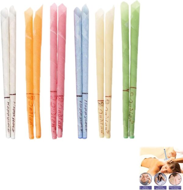 Tadipri 24 Piezas Velas Para Limpiar Los Oidos Limpiador De Oidos Cera Para Oidos Limpieza Y Eliminar El Cerumen, Velas Cónicas Para Relajación Y Limpieza, (6 Colores) - Image 6