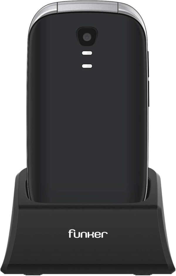 Funker E100 MAX Audio - Teléfono Móvil para Personas Mayores con Sistema Audio Pro, Amplificador y Compatible con Audífonos, Pantalla HD 2.8 Pulgadas y Botón SOS, Fácil de Usar para Ancianos (Negro) - Image 2