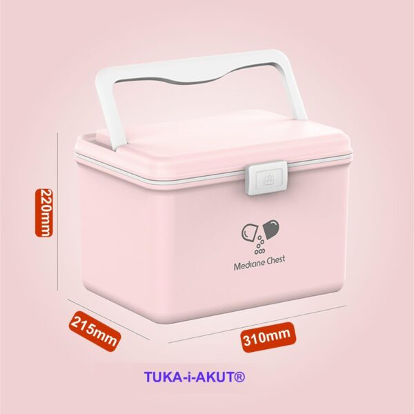 TUKA-i-AKUT 14,6L Caja de Medicamentos 2 Capas, Portátil Botiquín Medicinal con Asa de Transporte, Organizador de Primeros Auxilios, Caja de Botiquines Caseros, Hogar al Aire Libre, TKD6402-XL Rosa - Image 2