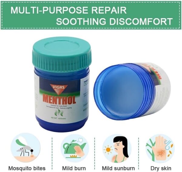 VIGRS MENTOL - Bálsamo muscular con efecto frío - Para deportistas, después del ejercicio o para masajes en el pecho o las sienes. En masaje, para relajarse - Image 4
