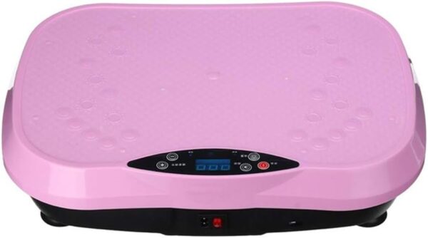 Máquina de ejercicios de placa de vibración de pie 200w, mini tablero de fitness, plataforma de equipos de entrenamiento para el hogar, 3 canales, para tonificar, perder grasa, pérdida de peso,Rosado