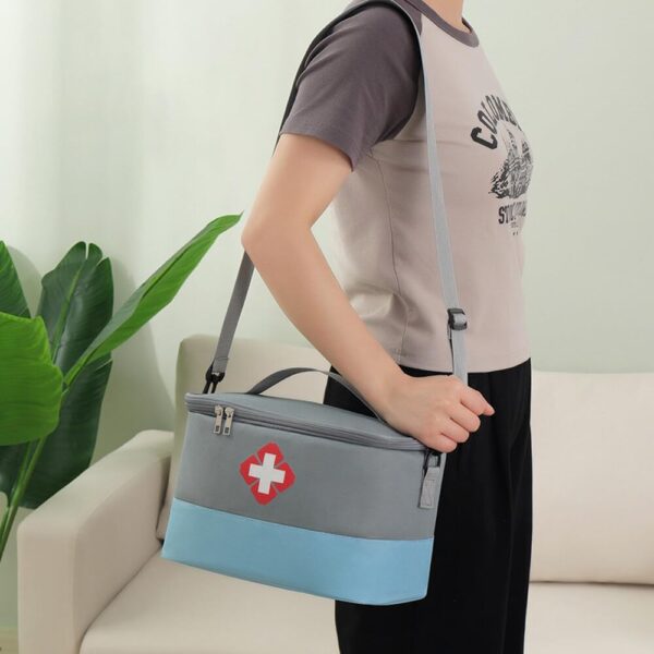 Zasjon Botiquín de Primeros Auxilios, Gran Capacidad Bolsa Médica Vacio Portátil Bolsa Botiquin Médico Vacío con Correa, Botiquin Viaje Impermeable Bolsa Botiquin Vacia para Hogar,Oficina,Viajes - Image 4