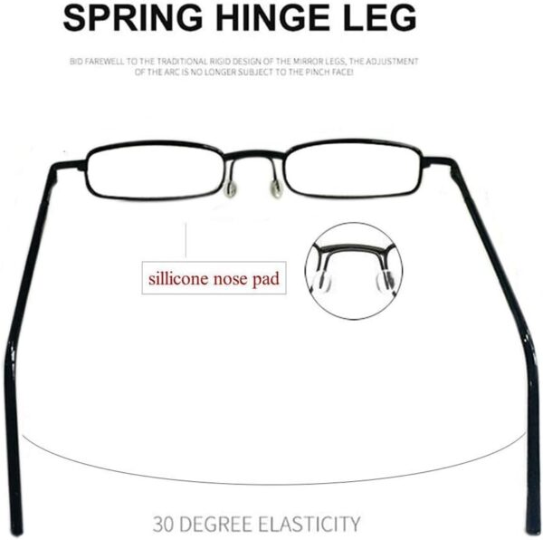 MMOWW 3 pares de gafas de lectura ultrafinas con forma de bolígrafo, con bisagras de resorte, lectores pequeños para hombres y mujeres, portalápices portátil(negro+marrón+gris,+2.5) - Image 6