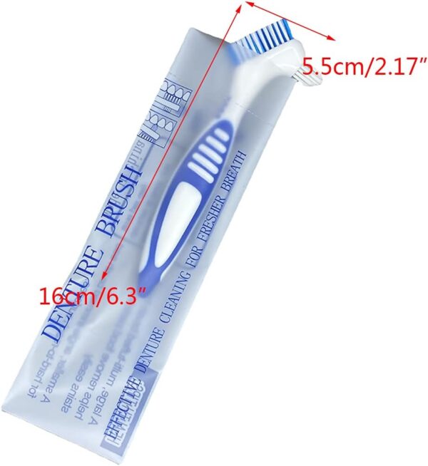 Cepillo de dentadura dental, herramienta limpiadora de dentaduras postizas con cerdas multicapa y mango ergonómico - Image 5