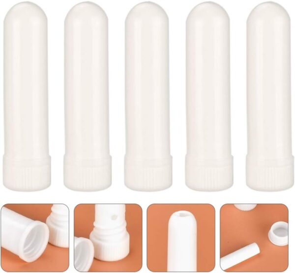 COHEALI 10 Piezas Blanco Aromaterapia Nasal Inhaladores Blancos Tubos Aceite Esencial Inhaladores Recargables Para Aceites Esenciales - Image 2