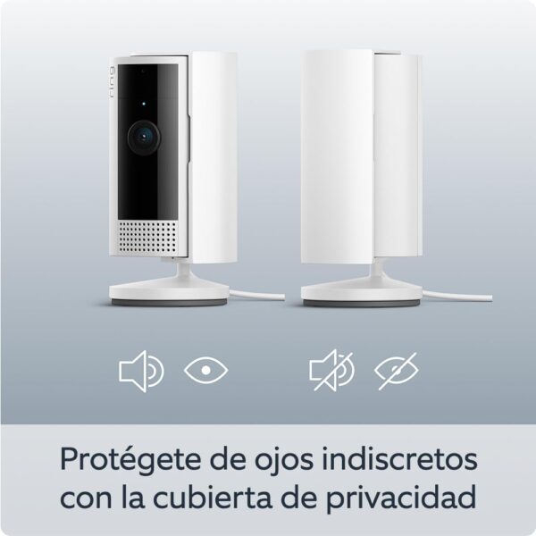 Ring Cámara interior (Indoor Camera 2.ª gen.) | Cámara de vigilancia wifi con enchufe para mascotas | Vídeo 1080p HD, comunicación bidireccional, cubierta de privacidad | 30 días gratis de Ring Home - Image 3