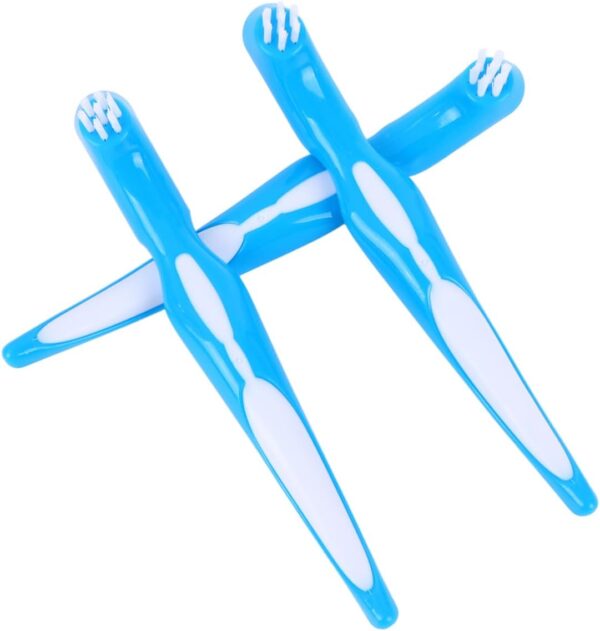 HAPINARY 6 Piezas cepillo de postizos cepillo de para niños herramientas de limpieza de dentaduras postizas doble Cuidado postiza Limpieza postiza Blue - Image 7