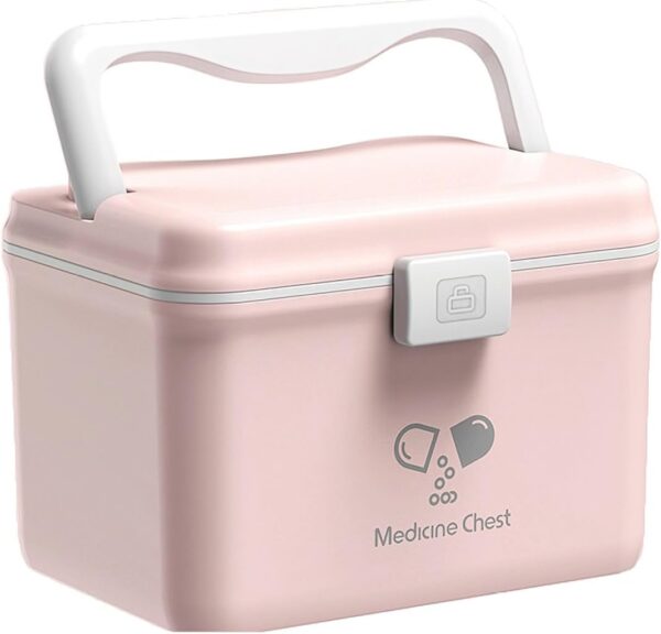 TUKA-i-AKUT 14,6L Caja de Medicamentos 2 Capas, Portátil Botiquín Medicinal con Asa de Transporte, Organizador de Primeros Auxilios, Caja de Botiquines Caseros, Hogar al Aire Libre, TKD6402-XL Rosa