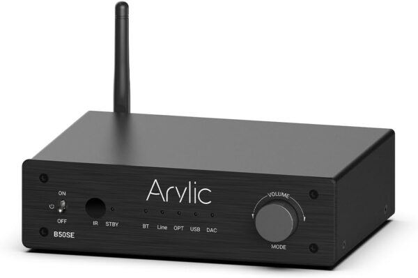 Arylic Amplificador estéreo Bluetooth B50 SE, 50 W x 2, Chip TPA3116D2, Bluetooth 5.0, transmisión de Larga Distancia, aplicación de Control de ecualización