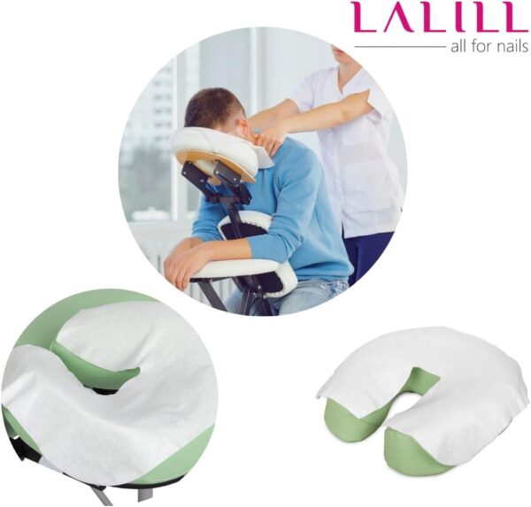 LALILL Almohadillas desechables para camilla de masaje 100 piezas - almohadilla facial de masaje 36x29 cm - accesorios para camillas de masaje - almohadillas faciales para camillas de cosmética - Image 6