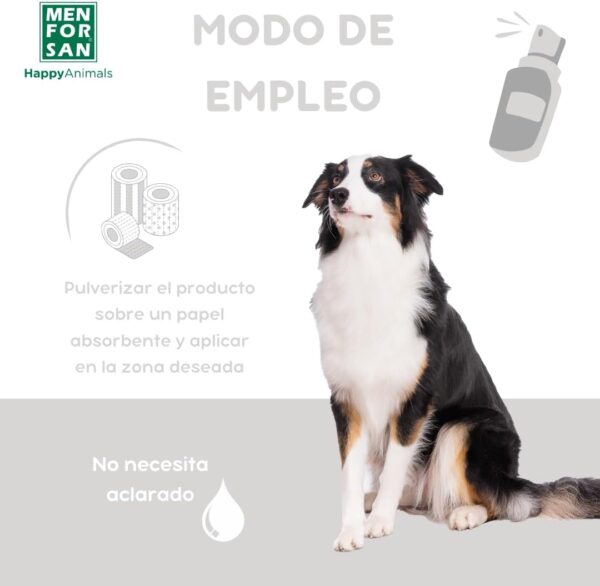 Menforsan Limpiador Facial para Perros | Higieniza y Limpia Sin Agua | Abrillanta el Pelaje | Aloe Vera 100% Natural de Cultivo Ecológico | 60ml - Image 5