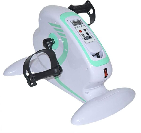 Ejercitador de pedal motorizado, entrenador de bicicleta portátil para ejercicios de piernas y brazos, equipo de entrenamiento de rehabilitación física para ciclismo de piernas brazos eléctricos