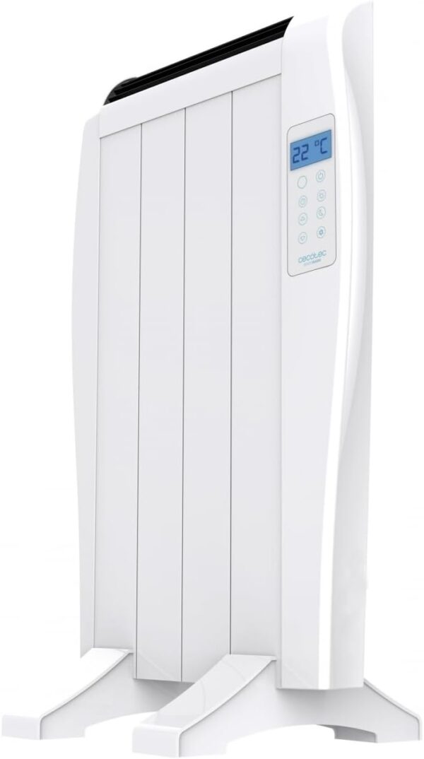 Cecotec Radiador Eléctrico Bajo Consumo Ready Warm 800 Thermal. 4 Elementos, 600 W, De pared o pie, 3 Modos, Temporizador, Mando a Distancia, Pantalla LED, Blanco - Image 5