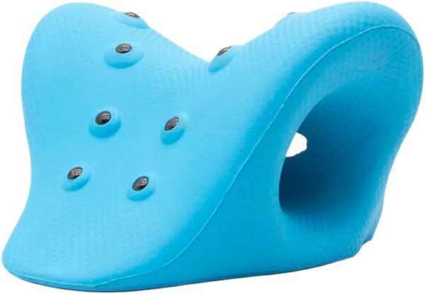ABB4US | Almohada con 8 Puntos magnéticos para Mayor Alivio del Dolor de Cuello | Dispositivo tracción Cervical Corrector de Postura | relaja, estira y Alivia tensión | Neck Cloud (Celeste)