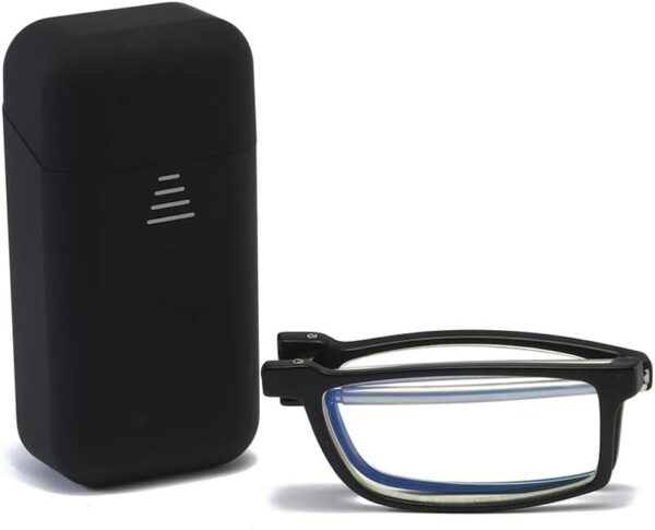 KoKoBin Gafas de lectura plegables antiazules para hombre y mujer con estuche rígido plegable