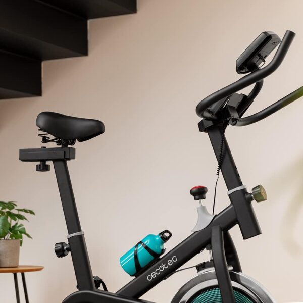 Cecotec Bicicleta Estática Indoor DrumFit Indoor, Volante de inercia de 6 a 13 Kg, Resistencia Manual, Monitor LCD, Pulsómetro, Soporte de Dispositivos, Botella, Porta Botellas y Calapiés - Image 3