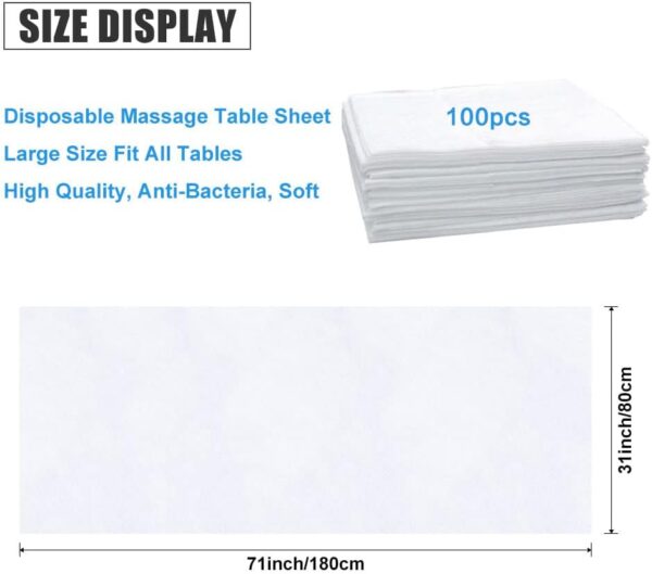Xiaozhifu 100 PCS Sábanas Desechables de tela no tejida, 80 x 180 cm, Toallas de Masaje Desechables Para Salón de Belleza, Spa, Camas de Hospital - Image 2