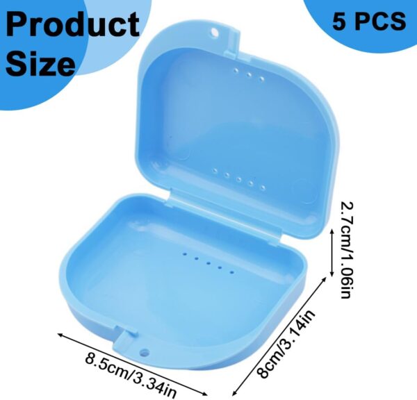 XIWJLWO Paquete de 5 cajas para aparatos ortopédicos, caja para férulas dentales, caja para guardar dentaduras postizas, adecuada para dentaduras postizas y protectores bucales - Image 2