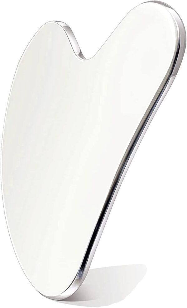 IPNSDON Masajeador de espátula de acero inoxidable en forma de corazón, herramienta de masaje facial, adecuado para masaje facial, cuidado de la piel del cuello