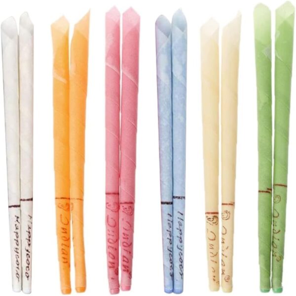 Tadipri 24 Piezas Velas Para Limpiar Los Oidos Limpiador De Oidos Cera Para Oidos Limpieza Y Eliminar El Cerumen, Velas Cónicas Para Relajación Y Limpieza, (6 Colores)