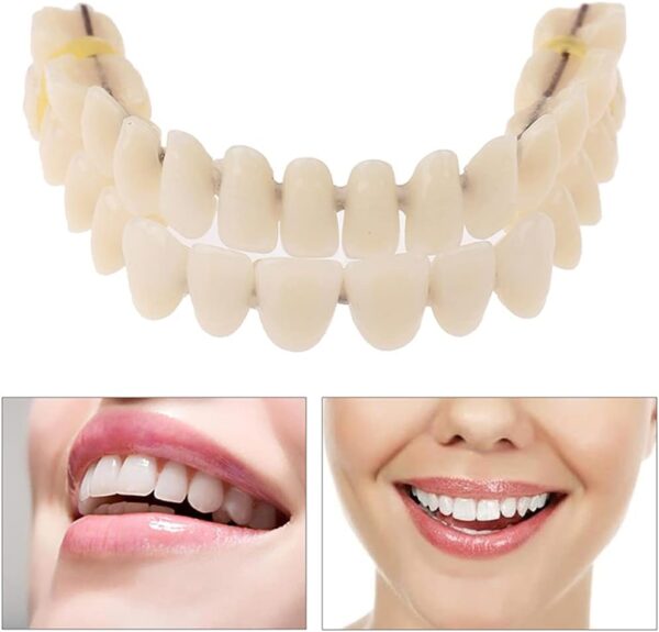 Dentadura de resina para dentadura superior e inferior, molde de dientes de resina preformado para el cuidado bucal - Image 2