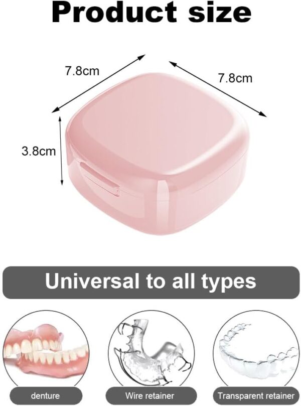 GmeDhc Caja Aparato Dental con Filtrar, Caja Ferula Dental, Caja de Dentaduras Postizas, Funda Aparato Dental Ortodoncia, Retenedor Dental, Caja de Retención, Contenedor por Alineadores Dentales - Image 2