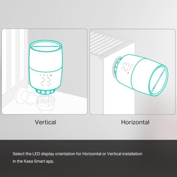 Válvula de radiador con termostato Inteligente TP-Link Kasa, válvula de radiador Inteligente, Ahorro de energía, válvula de termostato de radiador con Pantalla LED, programación TRV Inteligente, func - Image 3