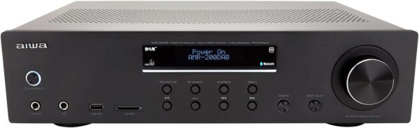 Aiwa AMR-200DAB/BK: Amplificador, Receptor AV Dab+, con Bluetooth 5.0, 200W, Puerto USB, Lector Tarjeta SD. Color: Negro