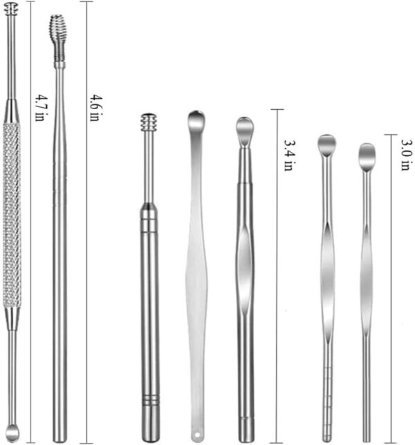 8pcs tapones para los oídos kits de eliminación de cerumen kit de herramientas de limpieza de oído cureta herramienta de eliminación de cerumen cepillo - Image 2