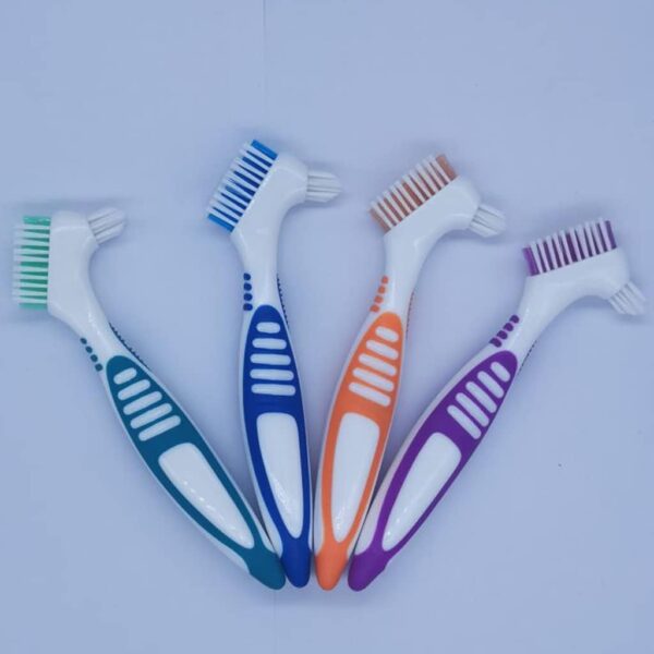 Cepillo de dentadura dental, herramienta limpiadora de dentaduras postizas con cerdas multicapa y mango ergonómico - Image 3