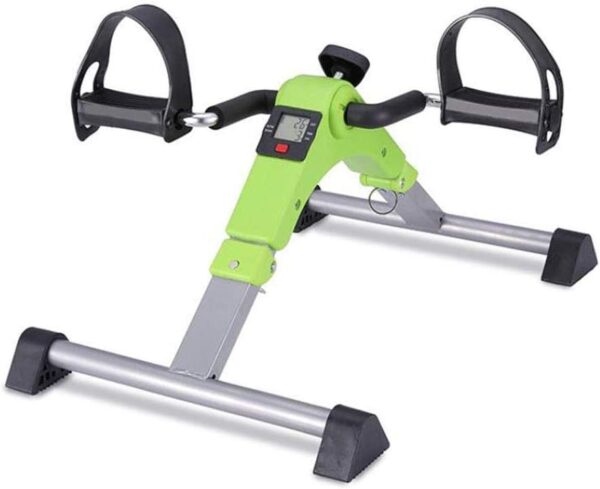 LUNEZY Ejercitador Plegable de Pedales para Brazos y piernas Mini Bicicleta estática portátil para Interiores Gimnasio Fitness Pierna Cardio Entrenamiento Resistencia Ajustable con Pantal - Image 7
