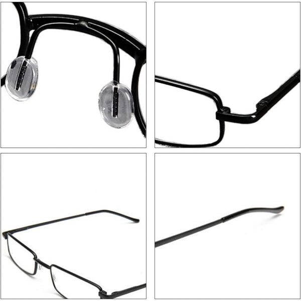MMOWW 3 pares de gafas de lectura ultrafinas con forma de bolígrafo, con bisagras de resorte, lectores pequeños para hombres y mujeres, portalápices portátil(negro+marrón+gris,+2.5) - Image 4