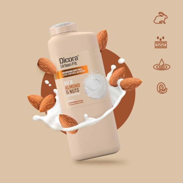 Dicora Urban Fit Body Milk Vitamina B Almendras & Nueces 400 ml - Image 3