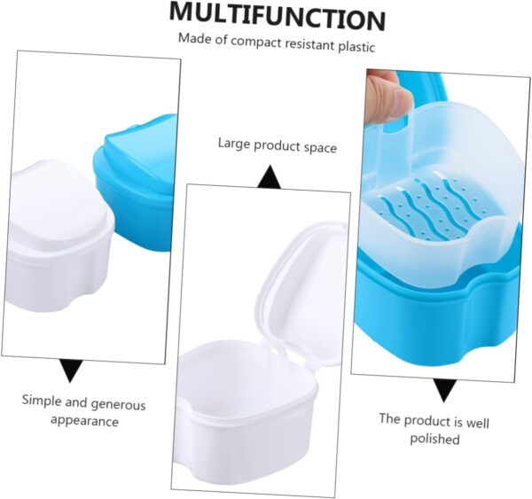 DOITOOL Portavasos Portátil 8 Piezas Caja De Dentaduras Postizas Recipientes Con Tapas Postiza Recipientes Para Baño De Dentaduras Postizas El Plastico Cesta Caja De Limpieza Viajar - Image 3