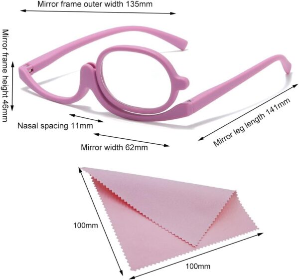 QEEROYO Gafas de Maquillaje, Maquillaje Gafas de Lectura Lupa, Gafas de Presbicia para Maquillaje, Gafas de Lectura Portatiles, Gafas de Maquillaje con Lente Abatible, Gafas de Lectura Rotación Flip - Image 2