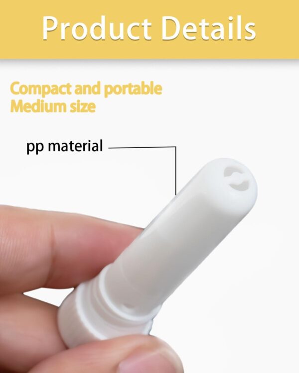 HSIXHAF 20 pcs Tubos de Aceites Esenciales, Aromaterapia Vacía Tubos Inhaladores Nasales con Mecha,Inhalador Recargable para Aromaterapia, Blanco - Image 3