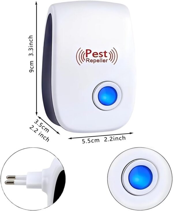 aiMaKE Repelente Ultrasónico de Plagas, 4 Pack Electrónico Repelente Mosquitos Insectos Control de Plagas, para Interiores Anti Ratones,Cucarachas, Moscas,Mosquitos, Arañas - Image 2